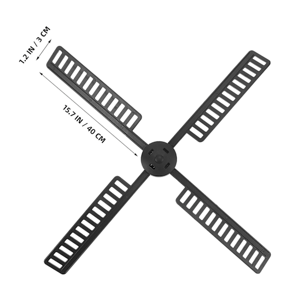 1 set vindkvarnstillbehör trädgårdsvindkvarnsblad plastvindkvarnsblad vindkvarnsdel Black 40.00X40.00X3.00CM