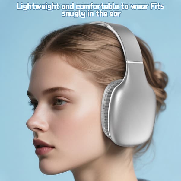 Trådløse Over-Ear Bluetooth 5.4 Hodetelefoner med Stereolyd og Lang Batterilevetid Sølv