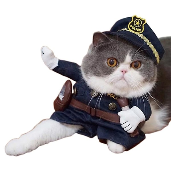 Halloween Hundekostumer Kæledyrs Julefest Outfit Kat Cosplay Tøj Sjov Dragt Police XL