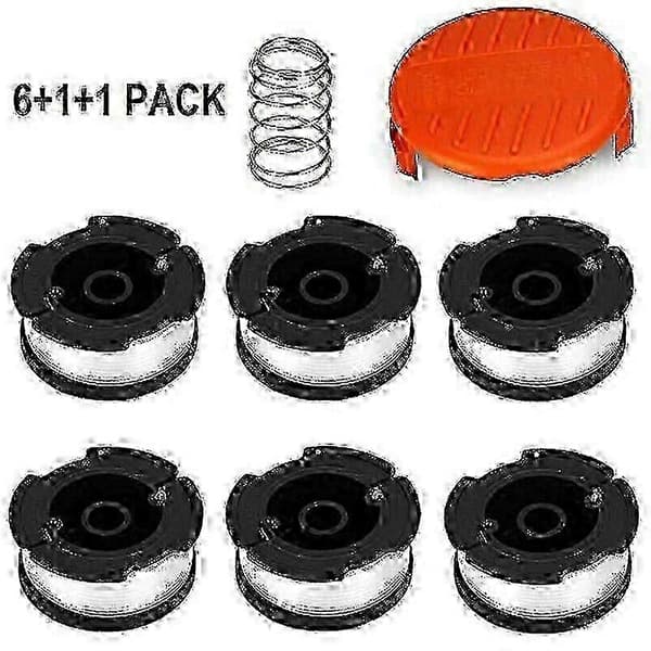6x Spoler & Spoledæksel Fr Black Decker Græstrimmer Trimmer Trådspole