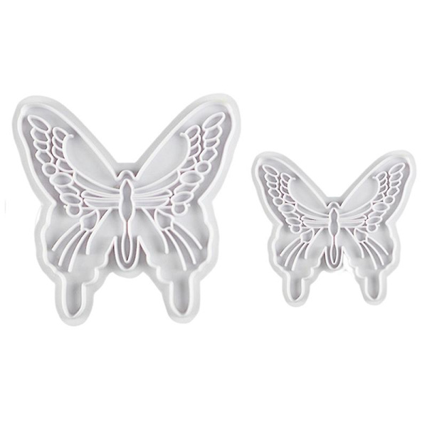 2 stk. kakeform - enkel utforming - kakeform i rustfritt stål - kjeksform i sommerfuglform - Qinhai White