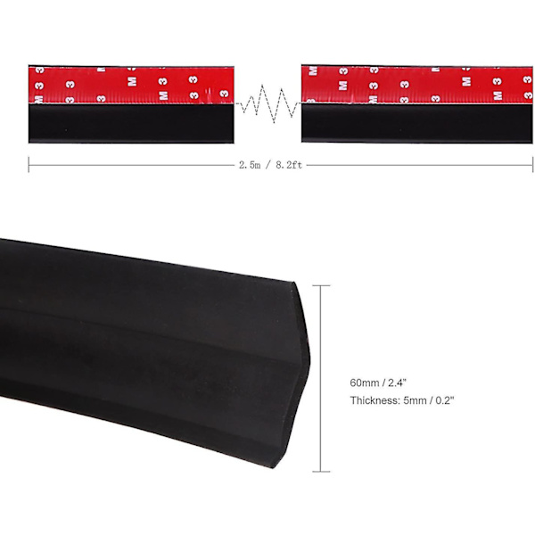 Universal Front Spoiler for Bil - Gummi-klistremerke - Lip Splitter - Karosseriskjørt