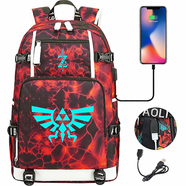 Legend Of Zelda: Breath Of The Wild Eye Game Usb Ryggsekk - Cosplay Skoleveske For Studenter - Unisex Reise Laptopveske Høy Kvalitet 5