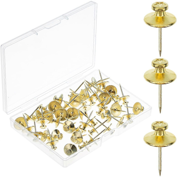 Dobbelt-endte bilde-knagger, 50-pakning, svart, bilde-knagger, veggknagger, veggknagger, tommelspiker for veggmontering, bildeoppheng gold