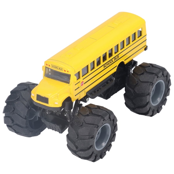 1:43 Scale Bus Car Model Alloy Large Wheels High Simulation Pull Back School Bus Toy Yellow