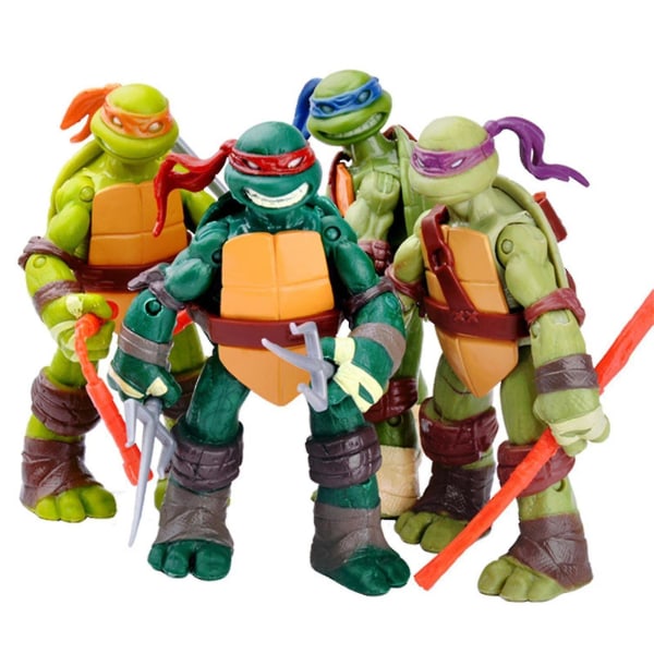 4-pack Teenage Mutant Ninja Turtles Actionfigurleksaker Barn Födelsedagspresenter Julklappar och mer