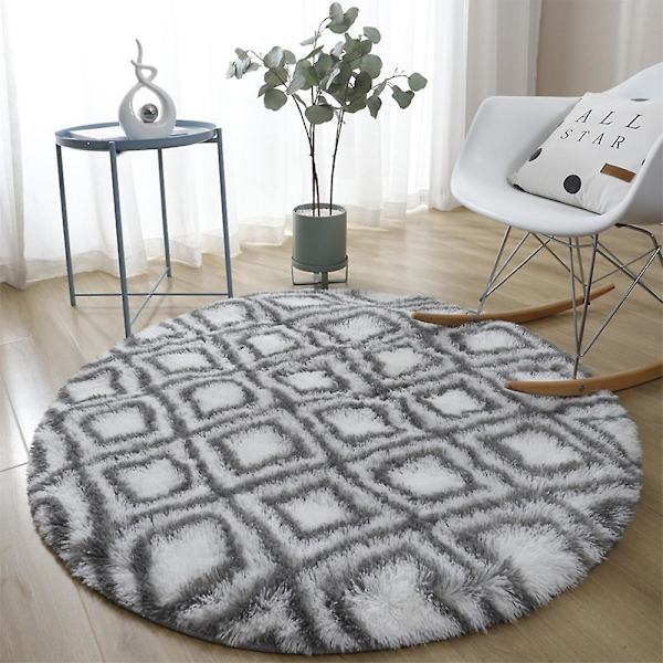 Runda Mattor Mjuka Bekväma Fluffiga Shaggy Hög Högen Matta För Vardagsrum Sovrum Round Floor Mat-12 Diameter 40cm