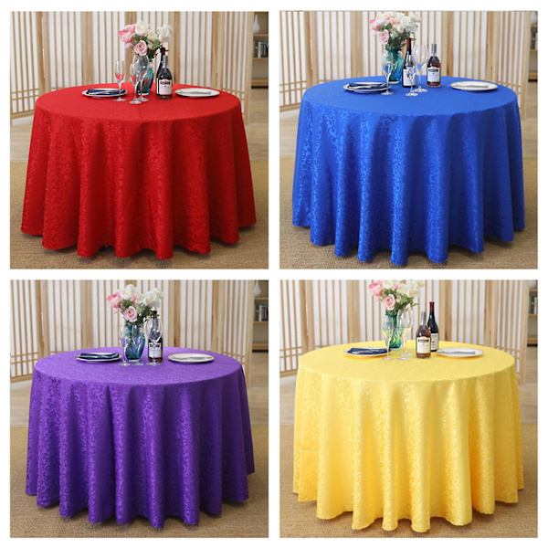 Rivtålig bordsduk i polyester, bleknar inte, tvättbar, rund bordsduk för kök Purple