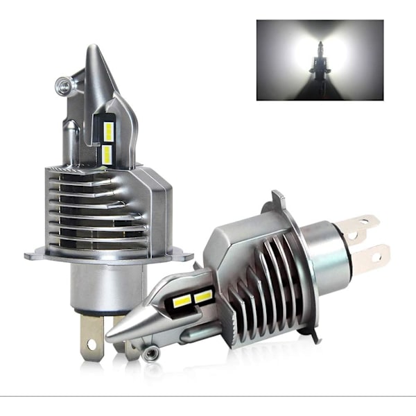 H4 LED-strålkastarlampor Helljus Halvljus 70W 16000LM 6500K Vit med Fläkt Superljus Vattentät Bilstrålkastare Plug And Play Allt i ett Konverteringskit