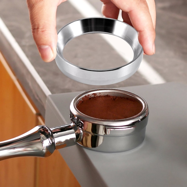54mm Dosering Ring Rustfrit Stål Kaffe Dosering Ring Espresso Dosering Tragt Kaffe Protafilter RingBY silver