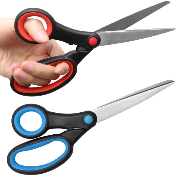 2pcs Left Handed Scissors For Crafting Paper Sewing, 8'' Sharp Fabric Scissors For Adults Kitchen Stationery  (FMY)