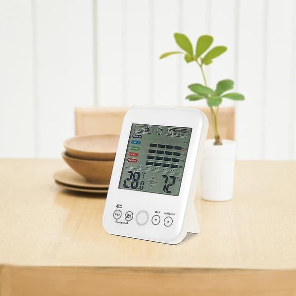 Digitalt hygrometer-termometer med muggalarm og LCD-berøringsskjerm - Innendørs termometer