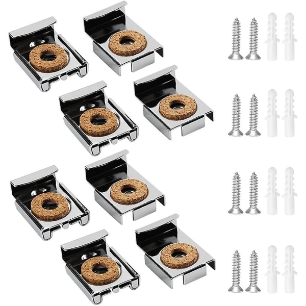 8 pieces mirror bracket wall mirror holder mirror brackets with screws and expansion tubes