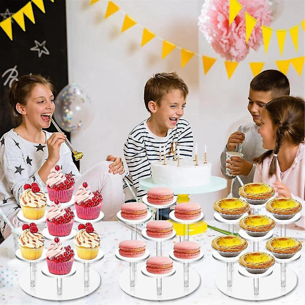 Julepynt Stativ 7 Kolonner Akryl Transparent Stativ For Cupcakes, Smykkeutstilling