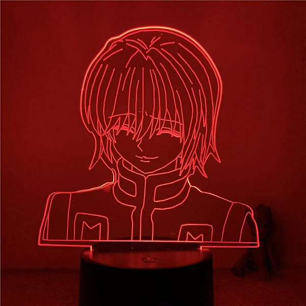 Wekity 3D Natlys 3D Lampe Anime Hunter X Hunter Kurapika Smilende LED Natlys Figur Touch Bord Soveværelse Dekoration Natlys Gave