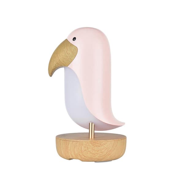 Fugle Bluetooth-højtaler Ambient Lys Trinløs Dæmpning LED Åndedrætslys USB Genopladelig Touch Bordlampe Pink With Bluetooth