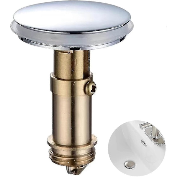 2 st Badrum Tryck Pop-up Klick Klack Plugg Stopp, 38mm Diskbänksavlopp Plugg Pop-up Stopp-