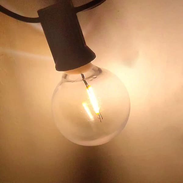 20 stk G40 LED-erstatningslys E12 Skrue Knusebestandig LED-kulepærer for solcellelys Clear