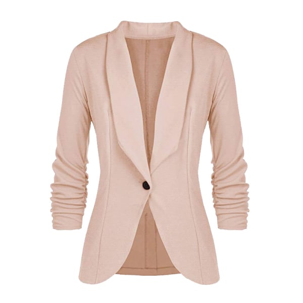 Blazer med revers i jersey, lang erme, passform for kvinner, kort blazer S