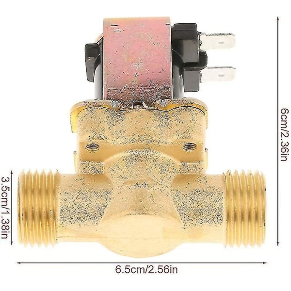 1/2 12v Solenoidventil - Normalt lukket messing elektrisk vanningsventil for kontroll