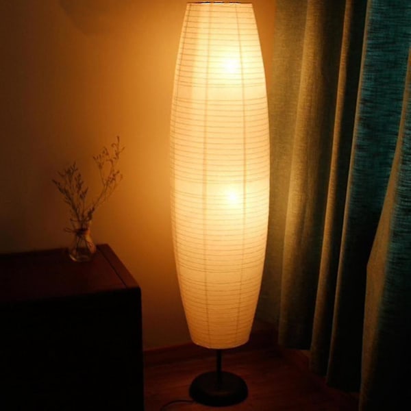 Rispapir Gulvlampe Kreativ Høy Lampe Lys Stue Bare Lampeskjerm