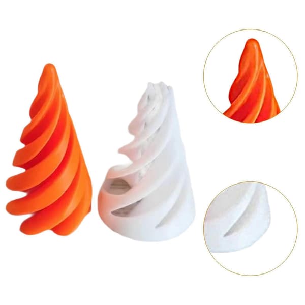 Mahdoton pyramidi läpivientilelu pyörivä pulmapeli pöytälelu aikuisille White and Orange 3.8cmx6.4cm