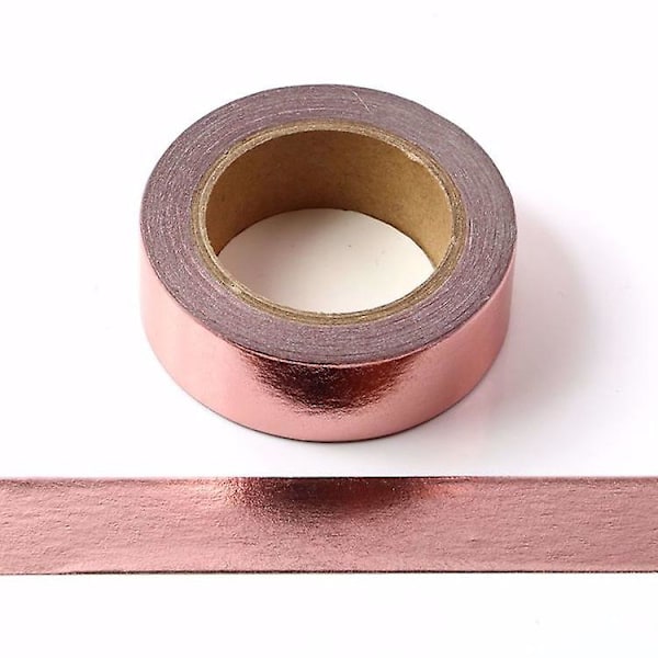 Roseguld Folie Washi Tape Dekorativ Selvklæbende Tape 15mm x 10m