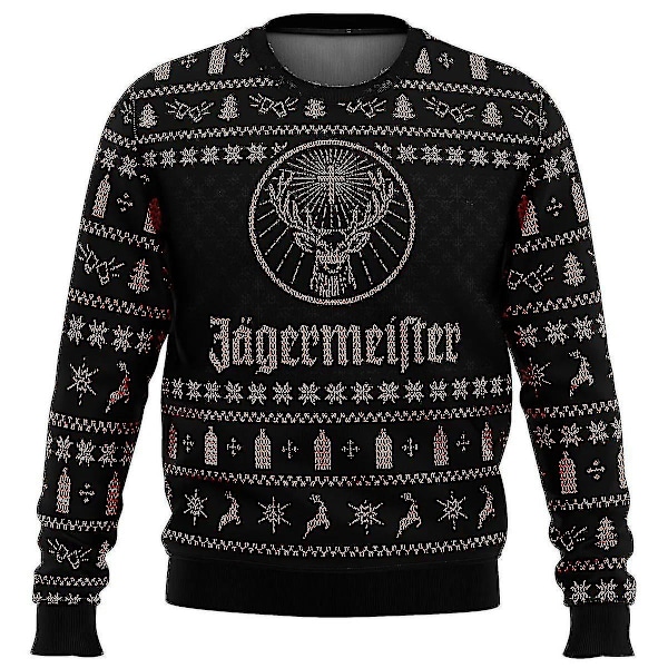 Bebetter Jagermeister Fultäckande Jultröja Herr 3D Tröja Toppar Höst Och Vinter Kläder A 2 3XL