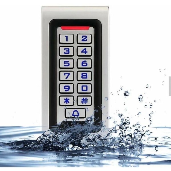 IP68 Digicode Door Code Keypad - Metal Waterproof Access Control PIN RFID 125KHz (DC12V24V, Backlit, 2000 Users) - 1 pcBY