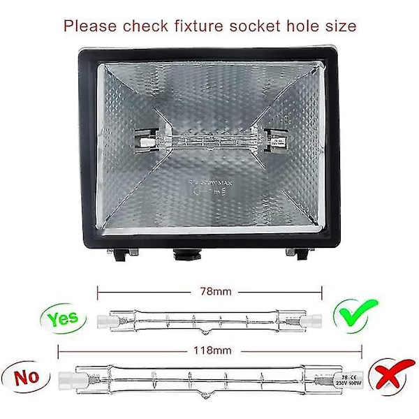5 kpl R7s halogeenivalaisimia 78mm 80w 230v, R7s halogeeniputki 78mm, R7s halogeenivalaisin himmennettävä halogeeniputkivalaisin rakennuksen valokeilalle, työmaavalolle