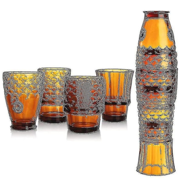 Koi Stack Ass Set Fisk Formet Gobelet Kop Cocktail Øl Glas Stabelbare Drikkeglas Sæt Glasvarer Yellow