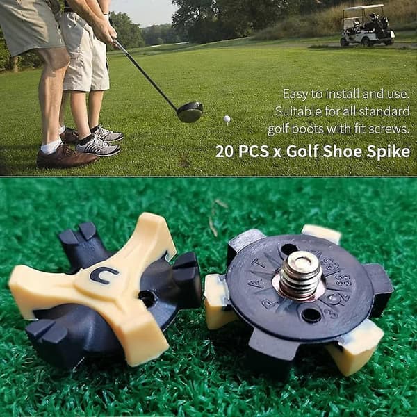 20 Pakk Erstatningsmetall Golf Sko Pigger - Passer Standard Golf Sko