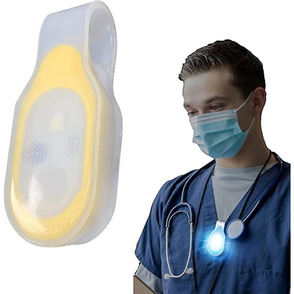 Hoitajille tarkoitetut LED-valot, joissa on hands-free-magneettikiinnike, vaellukseen, koiranulkoilutukseen, juoksuun, lääkäreille [DB] Yellow