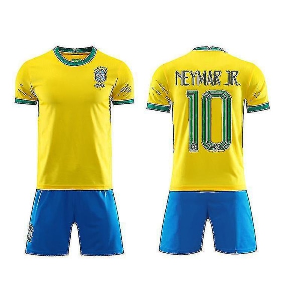 Regenboghorn Kids Fotballsett Fotballdrakt Trening T-skjorte Dress 21/22-2a Neymar Brazil 24 (130-140 cm)