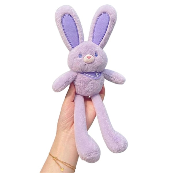 Kanin Gosedjur med Utdragbara Funktioner - Interaktiv Stretchig Kaninhänge med Utdragbara Öron & Ben, Ultramjuk Påskkanin Nyckelring Purple