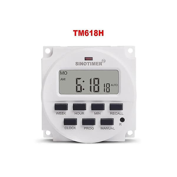 Tm618h-4 Dc 12v Volt Spændingsudgang Digital 7 Ugentlig Programmerbar Timer Switch Tid Relæ Controller 12v Timer White