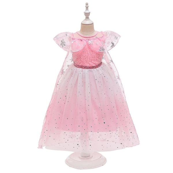 Prinsesse Elsa Kostume Til Børn Halloween Fest Cosplay Kjole Jul Karneval  [DmS] Pink 150CM