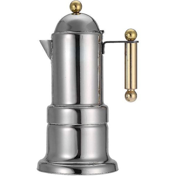 Espressokone 200ml, 4 Kupillista Espressokattila Mokkakattila Ruostumattomasta Teräksestä Valmistettu Espressokone