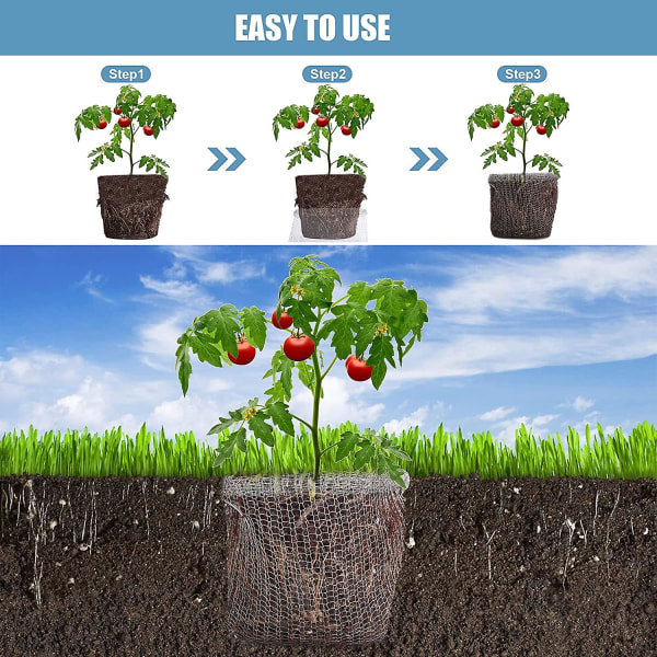 3 stk. plantebeskyttelseskurve i rustfrit stål til gnavere og mosegrise, dyrekurve i rustfrit stål, plantebeskyttelseskurve til planterodbeskyttelse S 30x15cm