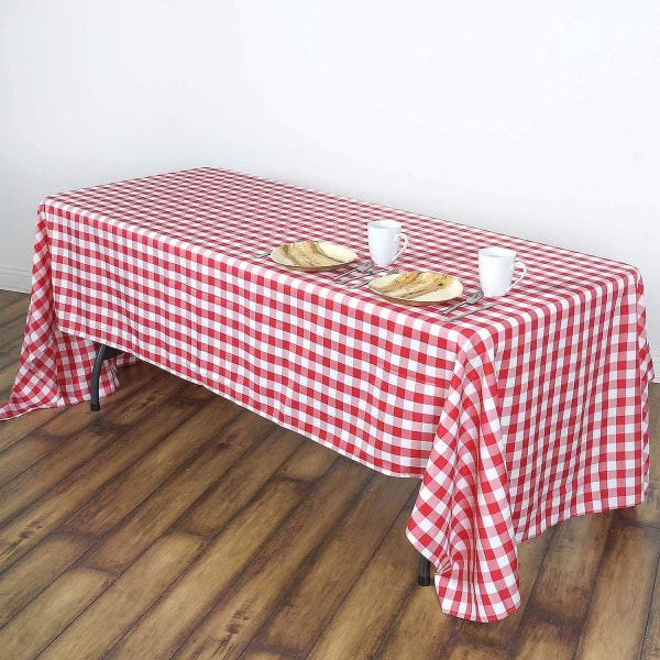 Ternet Buffalo Plaid Gingham Stof Rektangulær Dug Til Sommer Picnic Og Patriotiske Fester (54\" X 108\") Red