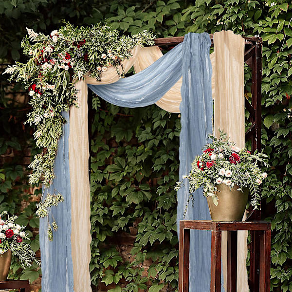 4m Gaze-løper til bryllup, bordløper i cheesecloth, Rustikk styling Green