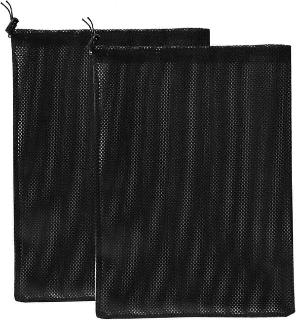 Nettposer med snøring, 2 stk. Nettpose 30x41 cm Damfilterpose Vann
