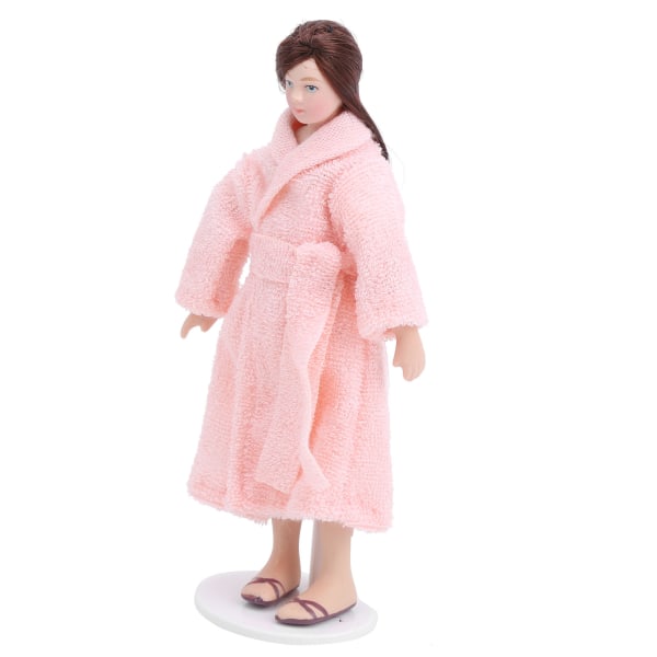 1:12 Miniature House Ceramic Doll Model Woman Lady Long Dress Doll Toy Decoration(NightGown )