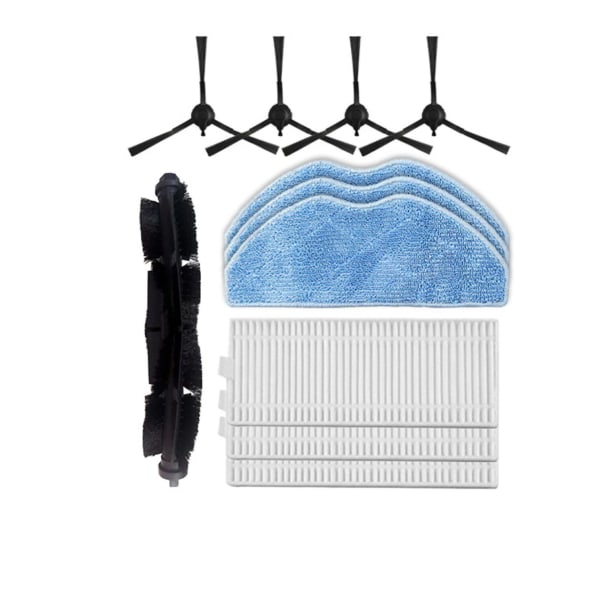Reservedele Kompatibel Med 360 S8, 360 Botslab S8 Plus Robotstøvsuger Tilbehør, 1 Hovedbørste, 4 Sidebørster, 3 HEPA-filtre, 3 Mopper
