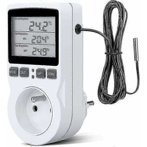 Digital Timer Termostat Socket for Drivhusvifter og Varmeovner [DB]