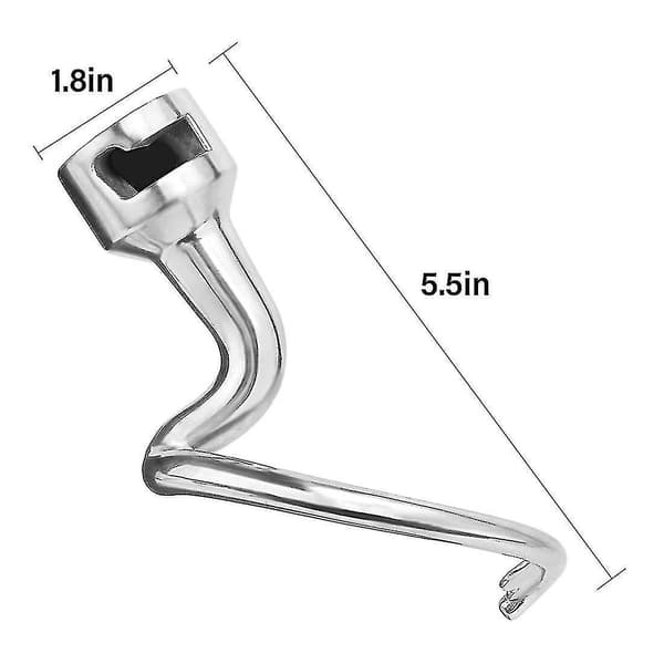 Dej krog erstatning til Kitchenaid stand mixer, rustfrit stål K45dh dej krog til K45 K45ss S