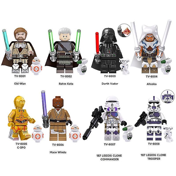 8 stk. Star Wars Droids Minifigurer Actionfigurer Byggeklodser Legetøj til Børn TV6101  [DmS]