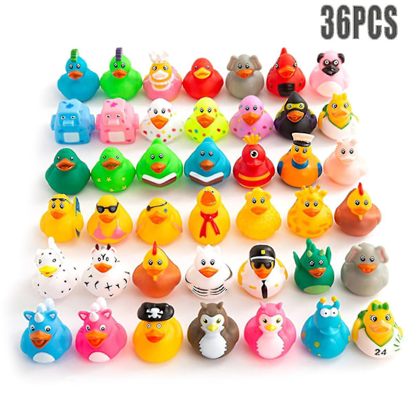 24 / 36 st Gummiankor Badleksaker för Småbarn 1-3 år, Blandade Ankor Badtid Mjuka Baby Pool Leksaker Födelsedagspresenter 36PCS