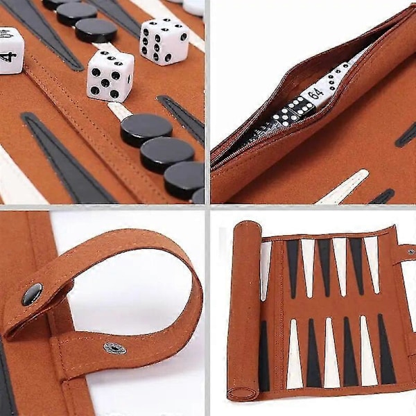 Backgammon Brädspel Bärbar Backgammon Set För Vuxna Klassiskt Brädspel