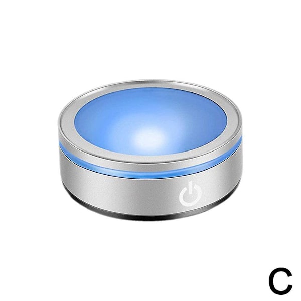 Led-valaisimen monivärinen esittelyalusta, 6 valaistustilaa, värimuutos 6 Colors Silver Plane Circular
